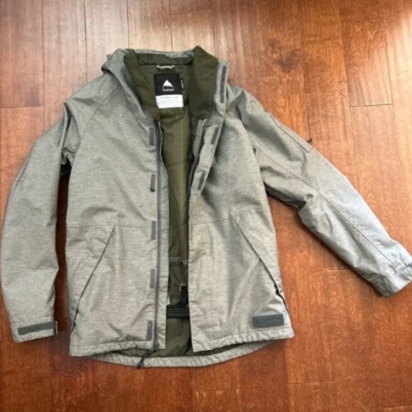 Burton “Dhaka” Men's Hooded Gray Snow Jacket, Size Small - Picture 1 of 15